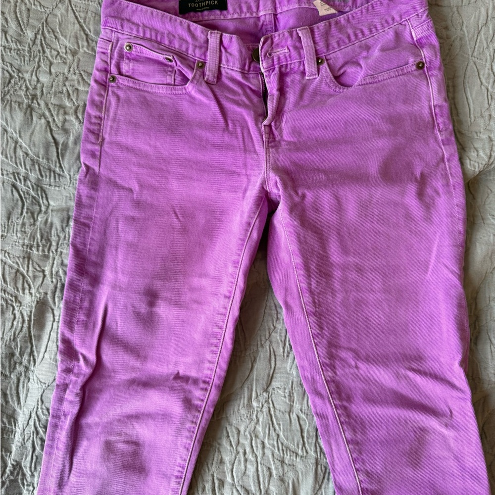 J. Crew Purple Ankle Toothpick Jeans